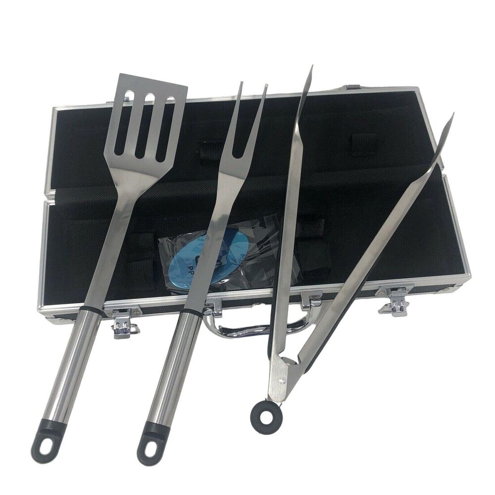 BBQ Grill 3 piece Stainless Steel Tool Set in Aluminum Case‎
